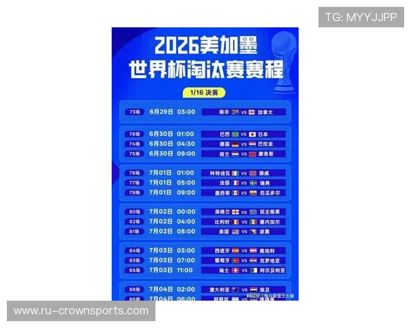 2026世界杯今日赛程：32强淘汰赛比赛时间最新整理